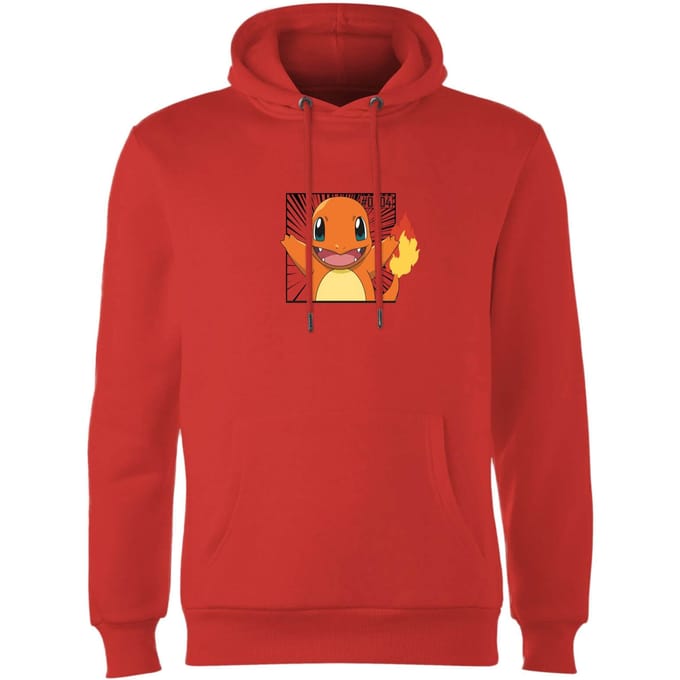 Pokémon Pokédex Charmander #0004 Hoodie - Red - XXL