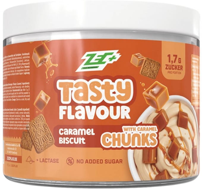 Zec+ Tasty Flavour with chunks (100g) Caramel Biscuit - Functionele voeding - Smaakstoffen/zoetstoffen
