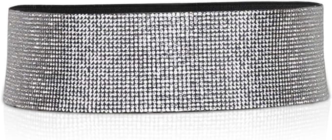 Elastische Taille Riem voor Vrouwen met Glanzende Diamant Strass Versiering en Comfortabele Pasvorm