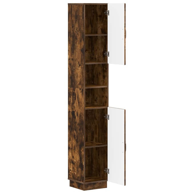 vidaXL - Badkamerkast - met - Open - Plank - HOORN - Gerookt - eiken