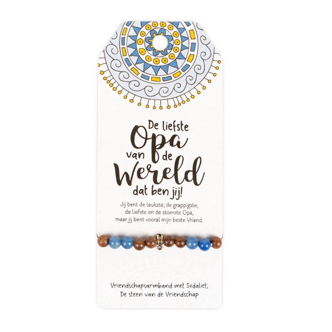 Armband - Allerliefste Opa op cadeaukaart