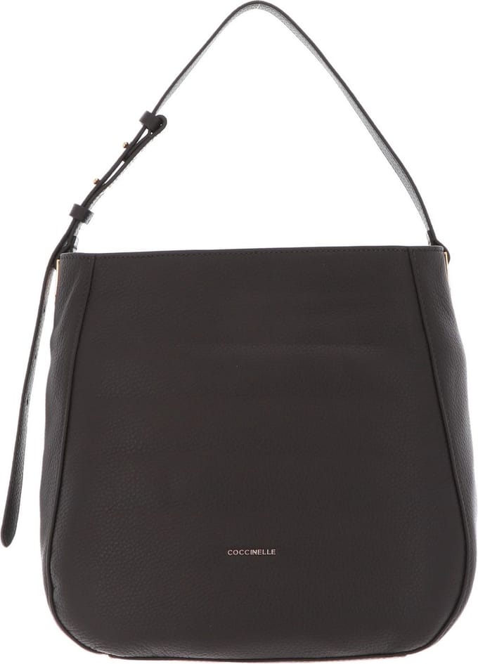COCCINELLE Leren Schoudertas Lea Large Shoulderbag Bark Donkerbruin