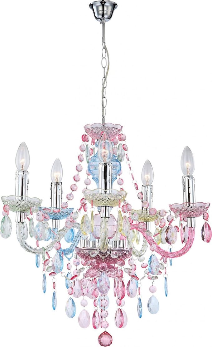 Kroonluchter Globo Nevada LED - Acryldecoratie en regenboogkleuren