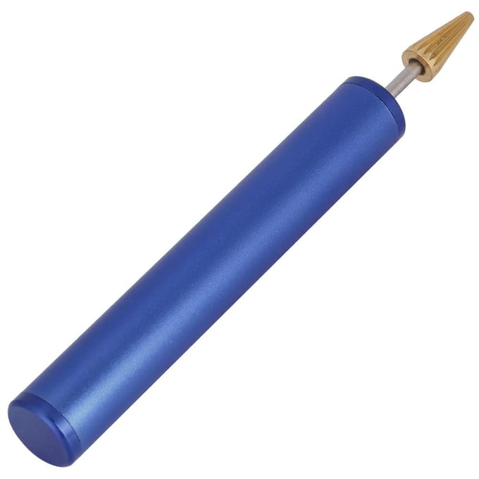 Faux Leer Randverf Pen Handheld Randdrukroller Applicator Tool Donkerblauw