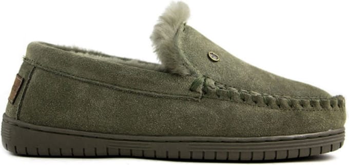 Warmbat Grizzly Suede Heren Sloffen - Groen