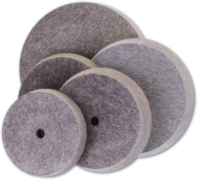 Vilten Polijstschijf 150 x 20 x 14 mm - Schuin 15° voor Professionele Slijpers