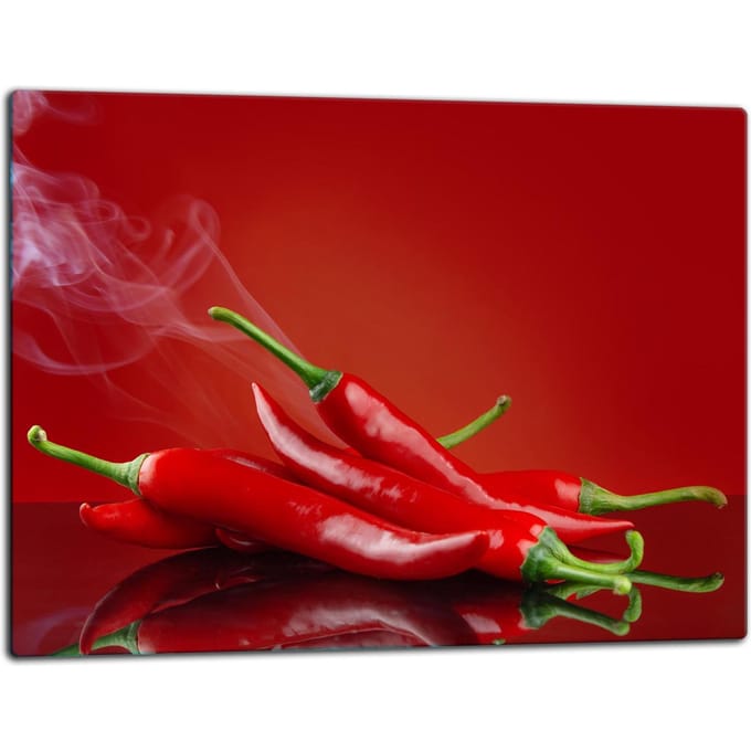 TMK ArtDeko - Snijplank - Glas - 52x40 cm - Decoratief Chilli