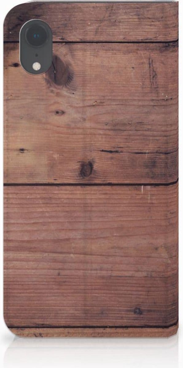 Apple iPhone Xr Book Wallet Case Old Wood