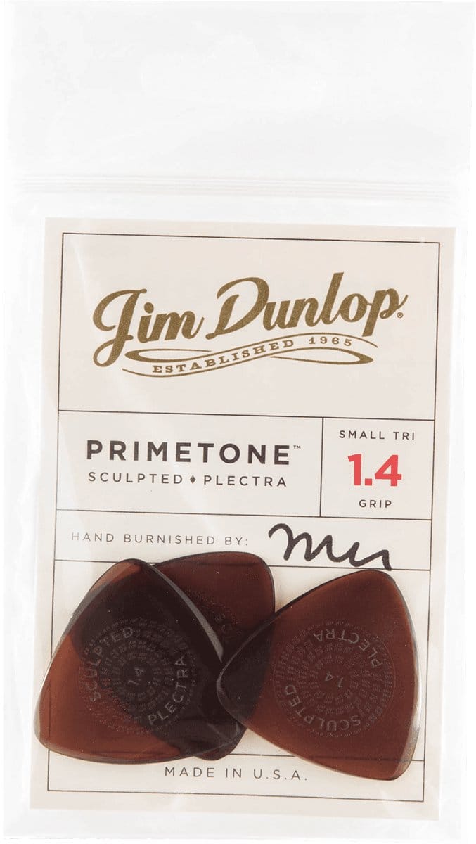 Jim Dunlop Primetone - Plectrums - Small Triangle Grip - Ultex 1,40 mm - Player's Pack 3 Stuks