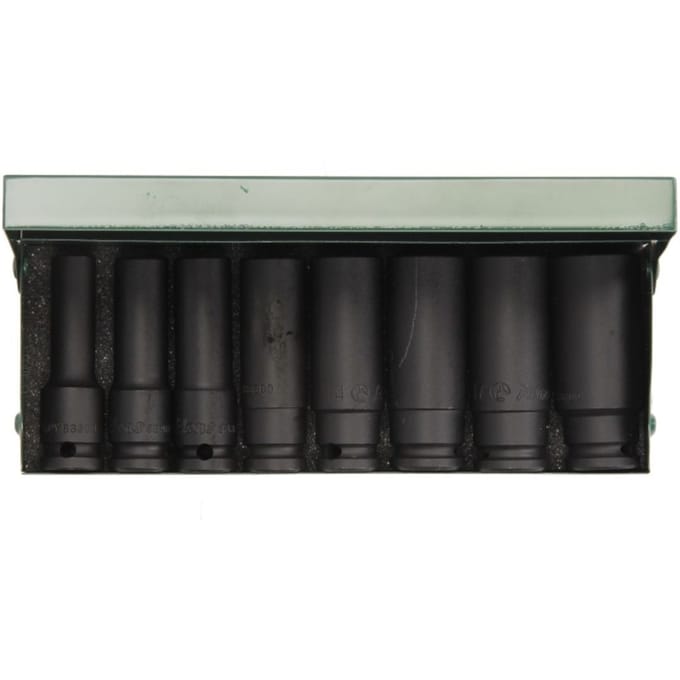 Contactdoos set HANS 3/8 8 stuks 8-19 mm zeskant lang