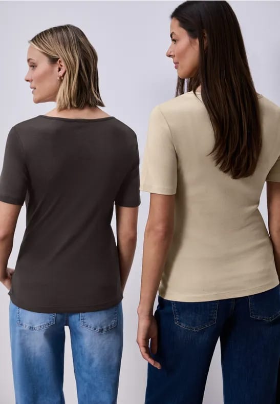 Shirt met hartvormige halslijn in een pak van 2