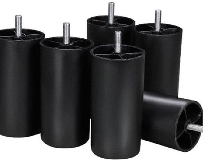 POTENSET - ROND 15 cm hoog -6 Stuks - Kunststof - zwart - Boxspring - M8