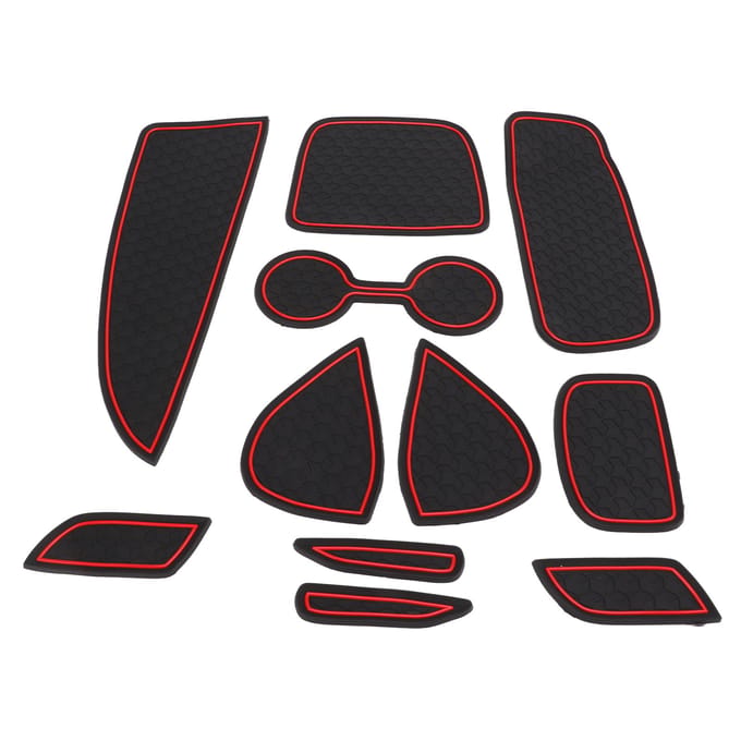 11 stuks middenconsolematten van PVC, antislip, vervangingsset voor Yaris 2020?2021 black