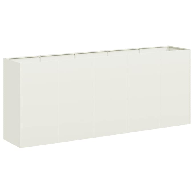 vidaXL - Plantenbak - 200x40x80 - cm - koudgewalst - staal - wit