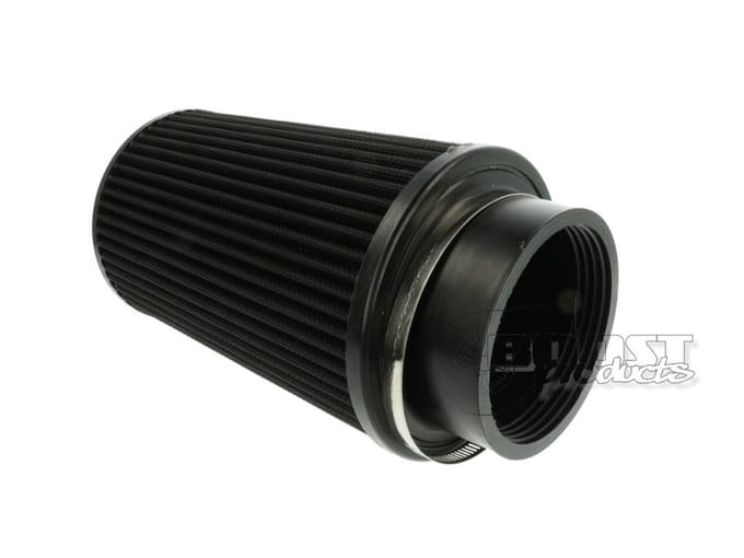 Universeel luchtfilter 200mm / 89mm aansluiting, zwart