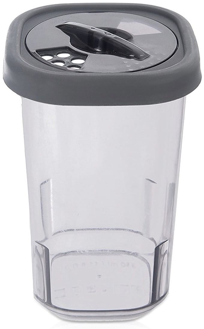 Orion - Kruidencontainer met Zeef - 320 ml - BPA-vrij - Donkergrijs