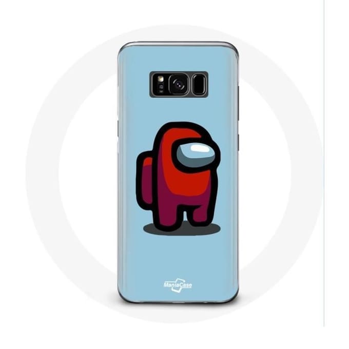 Case voor Samsung Galaxy S8 Among Us videogame Blauwe achtergrond blauw