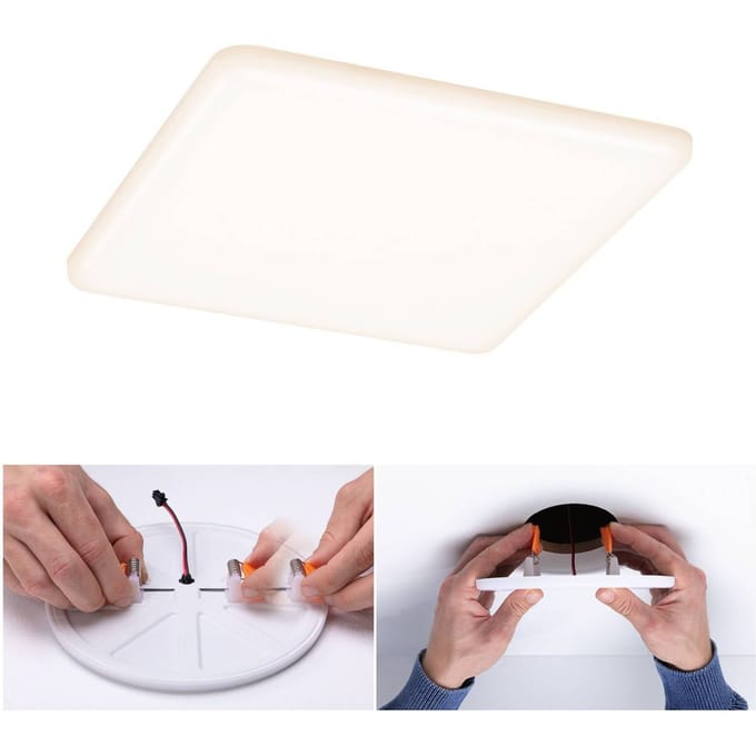 VariFit LED-inbouwpaneel Smart Home Zigbee 3.0 Veluna IP44 hoekig 185x185 mm 15W 1000lm Tunable White Satijn dimbaar