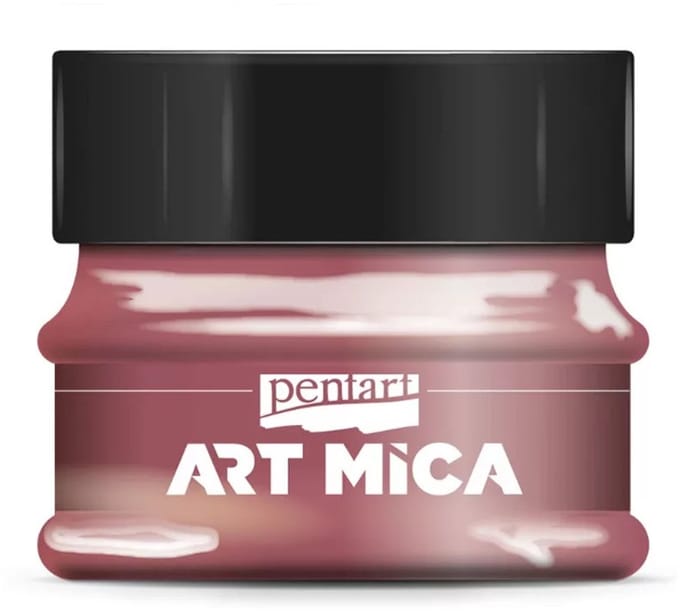 Pentart mica pigment poeder rood 9gr - creatieve glanspoeder.