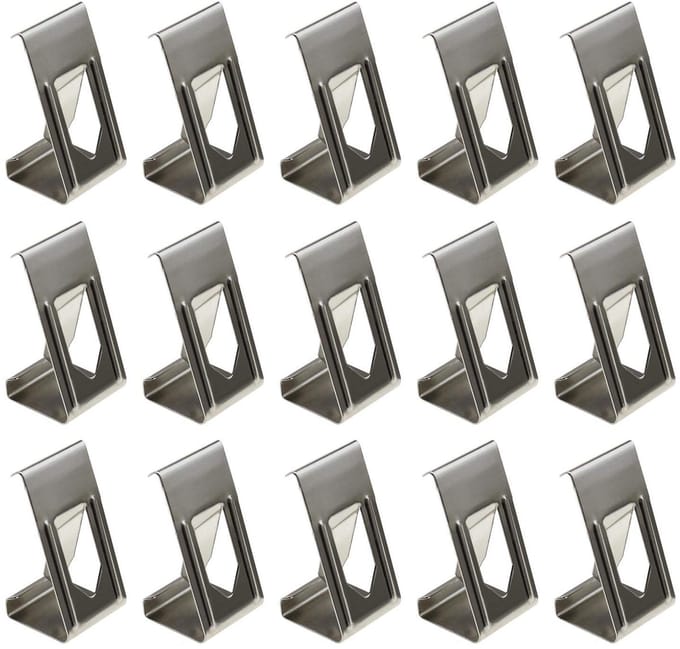 Dailygoods- Glasplaat Clips 50 Stuks - Bedclips - 3D-Printer - Metaal