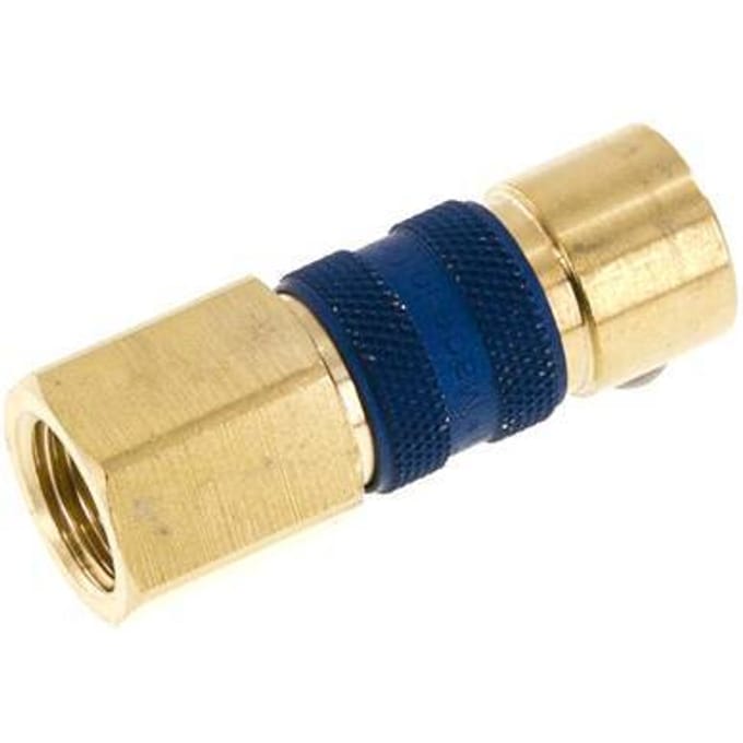 Messing DN 5 Blauw-Coded Luchtkoppeling Snelkoppeling G 1/4 inch Binnendraad - CLS5-F-B-BLU-CD-014