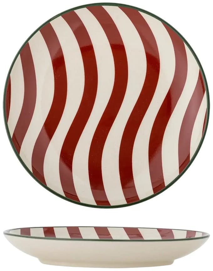 Bloomingville Bord aardewerk rood Jolly 16cm