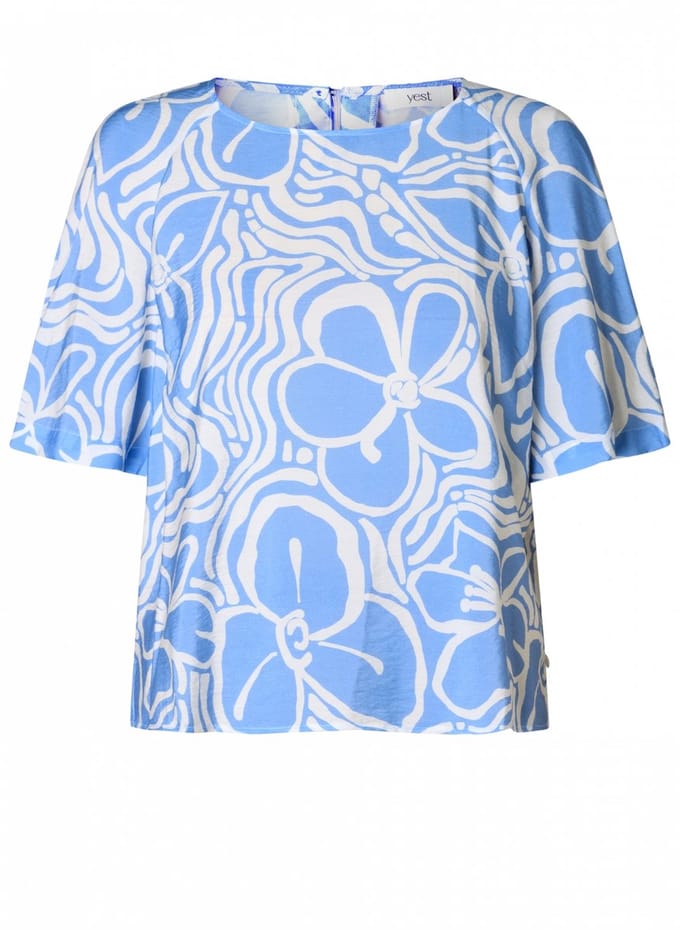 YEST Ivanka Tops - Uniform Blue/Off Whi - maat 36