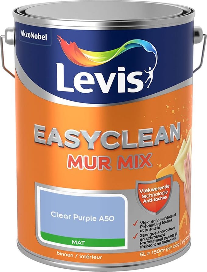 Levis - Easyclean Mur Mat Mix - Clear Purple A50 - Mengverf - 5 L