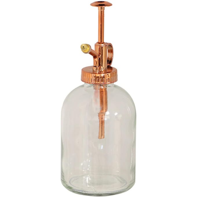 Esschert Design plantenspuit/vernevelaar - helder glas/koper - 19 cm