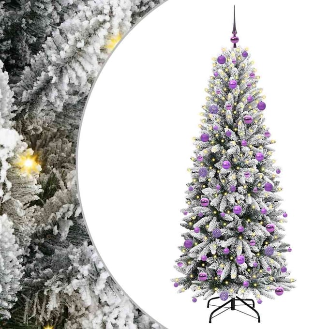 vidaXL - Kunstkerstboom - Wit - 180 - cm - PVC - en - plastic - en - staal - en - PE