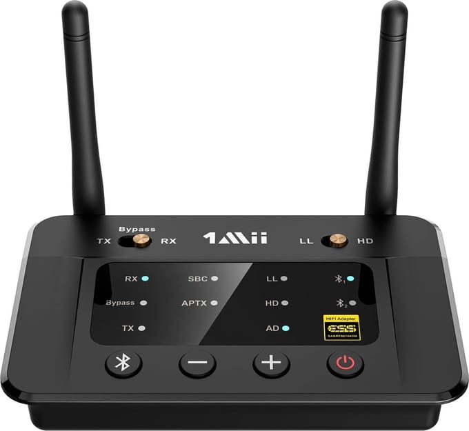 1Mii B03Pro Bluetooth 5.3 Zender/Ontvanger met AptX HD Low Latency voor TV en Stereo-installatie