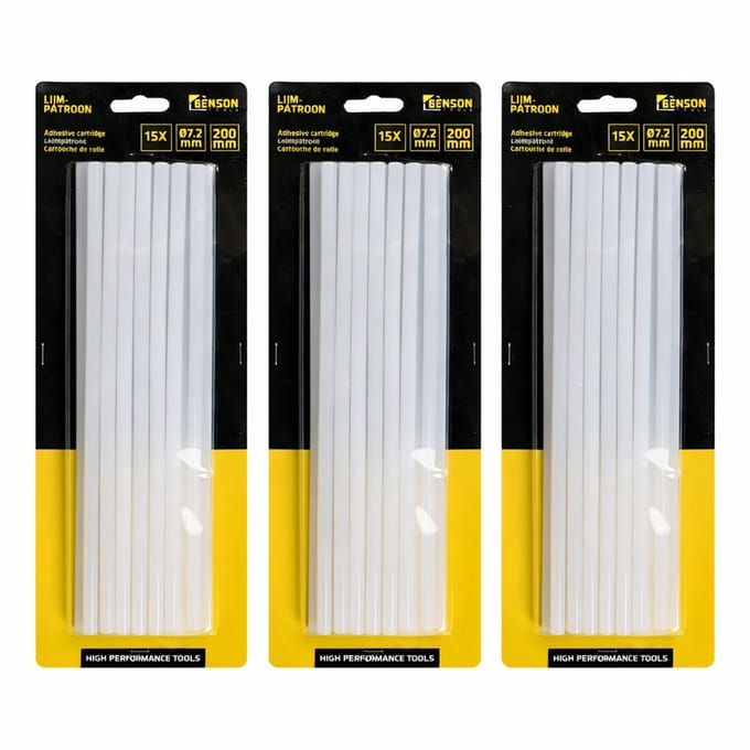 Benson Lijmpatronen 8x200 mm - 45x - transparant - voor standaard lijmpistool