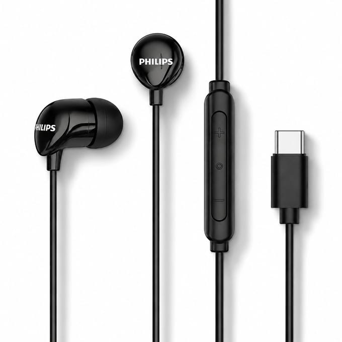 Philips oordopjes met draad - USB-C - Remote met microfoon - zwart