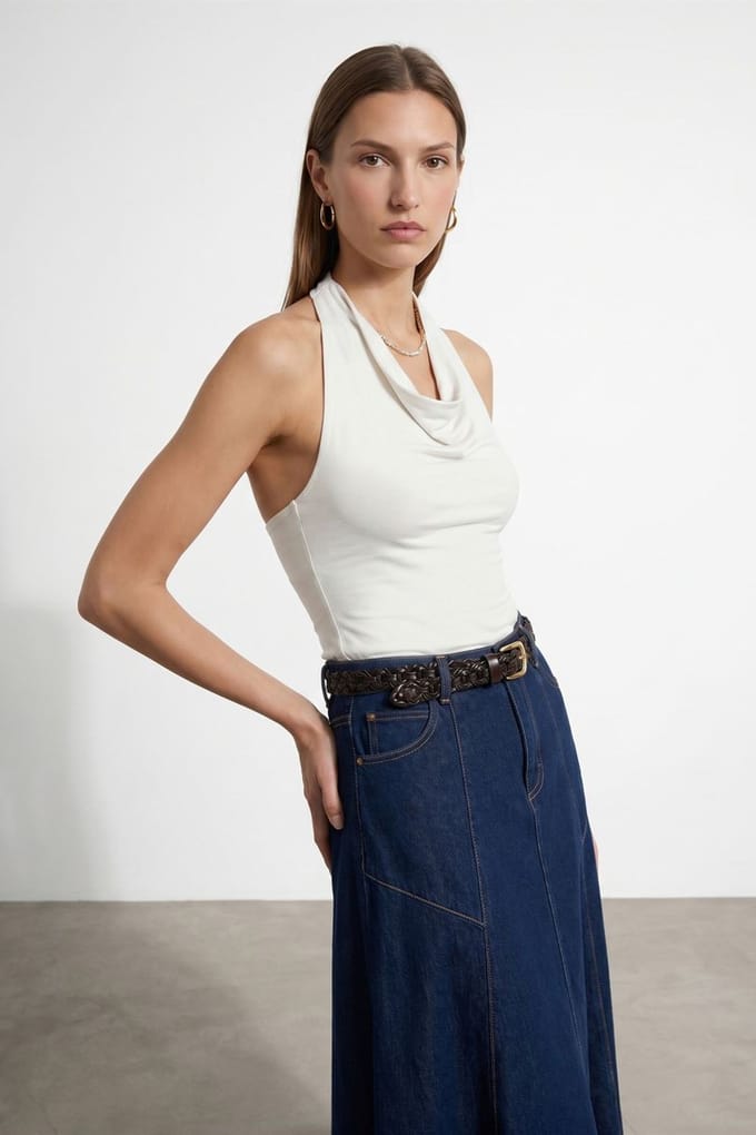 Mouwloze Col Trui Met Strikblouse