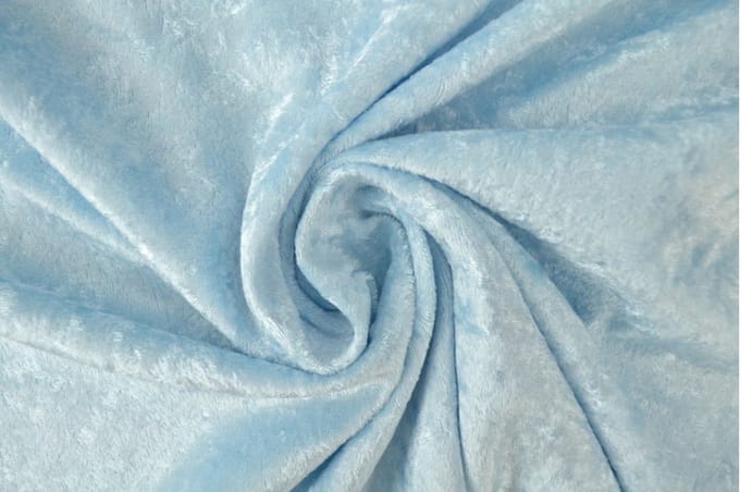 40 meter velours de panne - Lichtblauw - Crushed velvet - 150cm breed