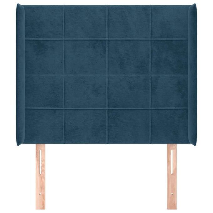 vidaXL - Hoofdbord - met - randen - 83x16x118/128 - cm - fluweel - blauw