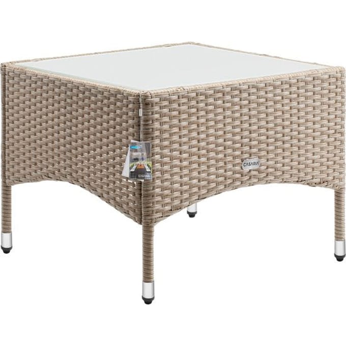 CASARIA Polyrattan Bijzettafel - Buiten 58x58x42cm - Crème