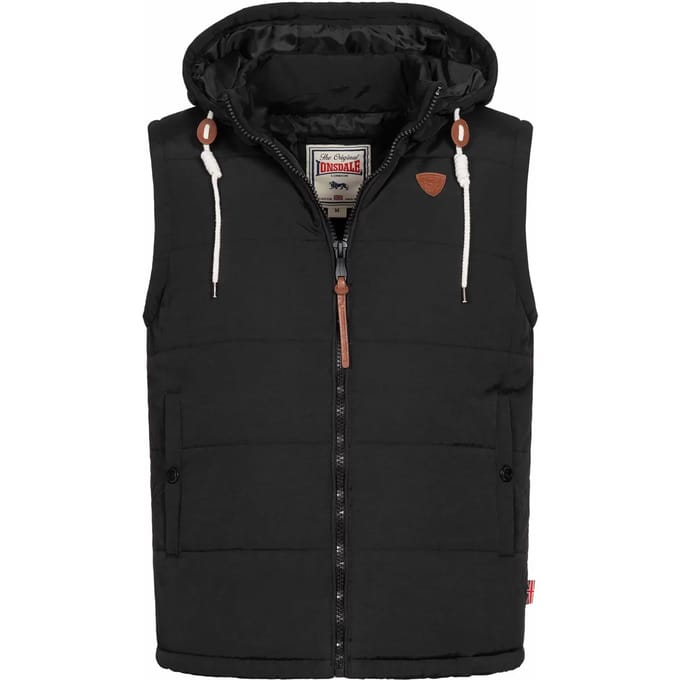 Lonsdale Winterjacke Polmear Weste mit Kapuze normale Passform Black-L