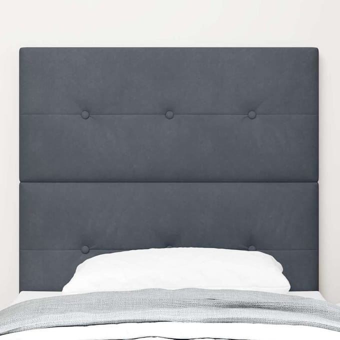 vidaXL - Hoofdbord - Donkergrijs - 100 - cm - Fluweel