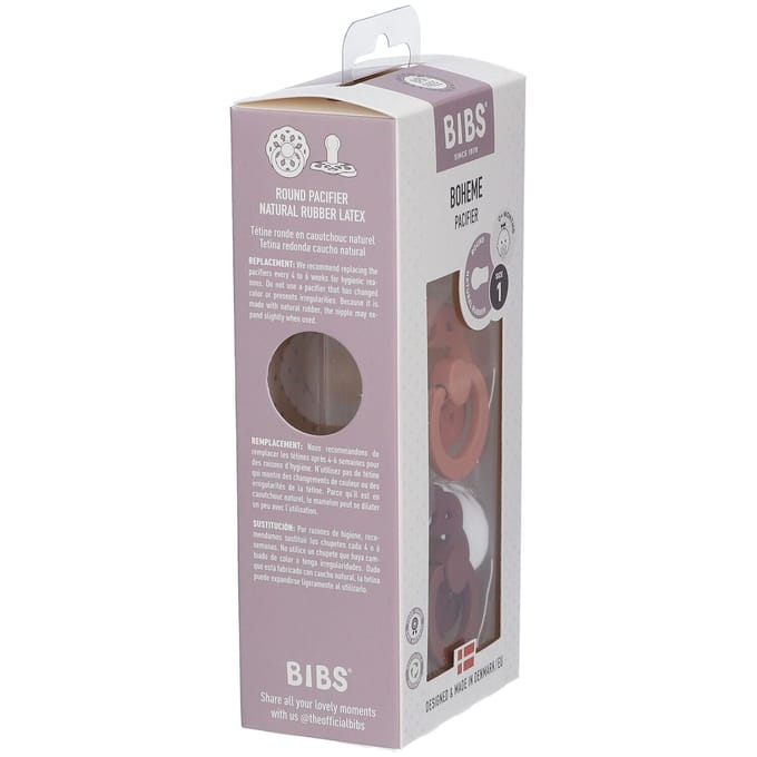 BiBS - Boheme Pacifier - Stage 1 Fopspeen - 2 stuks - Peach / Woodchuck