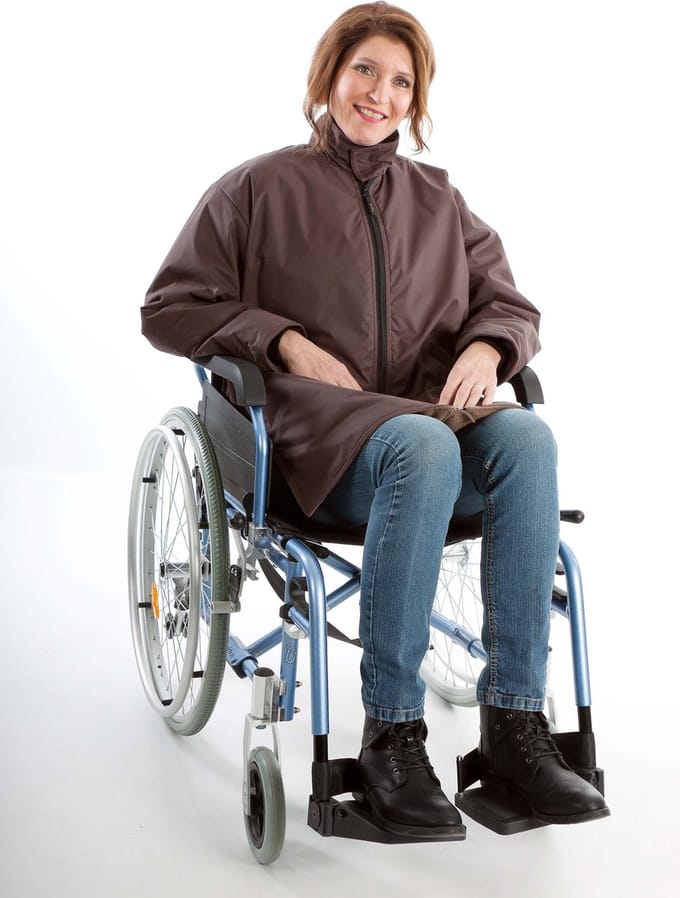 Rolstoeljas winter | Rolstoeljassen & Rolstoelponcho's | Aangepaste jas rolstoel | Bruin | L