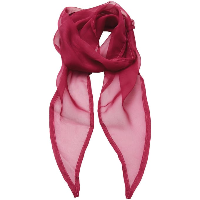 Premier Uniseks sjaal van chiffon in kleuren voor volwassenen (Heet Roze)
