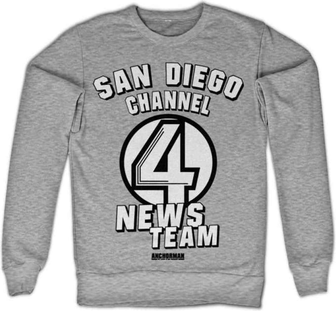 Anchorman Sweater/trui -S- San Diego Channel 4 Grijs