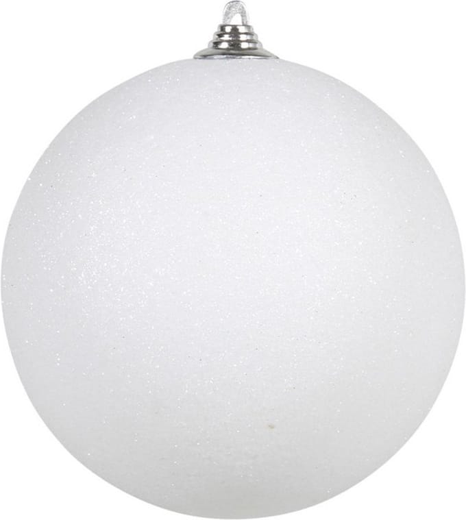 Othmar Decorations Kerstbal - groot - wit - D25 cm - kunststof - glitter afwerking - kerstversiering