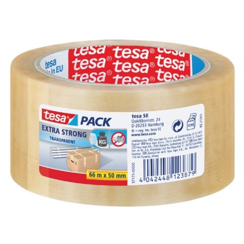 Verpakkingstape tesapack® extra strong 66mx50mm Transparant