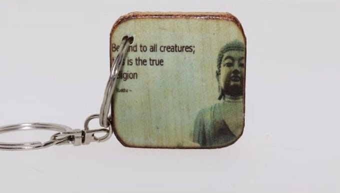 Quote sleutelhanger 3x3 cm Be kind to all creatures