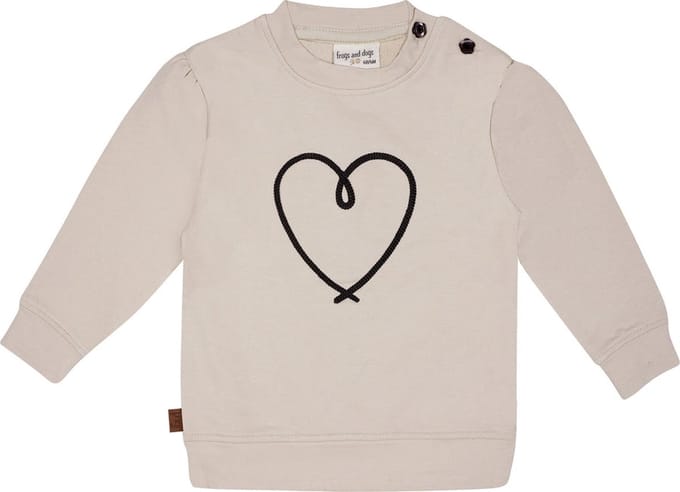 Frogs and Dogs - Heart Sweatshirt | Beige - Katoen - Maat 68