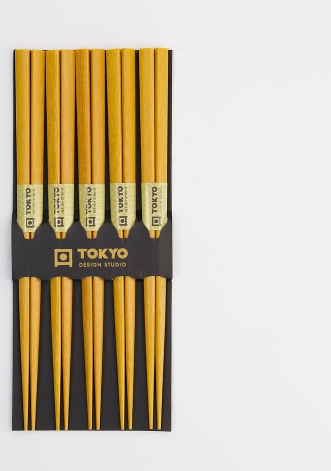 Tokyo Design Studio – Chopstick Set - Eetstokjes Met Giftbox – Licht Hout – 5 stuks