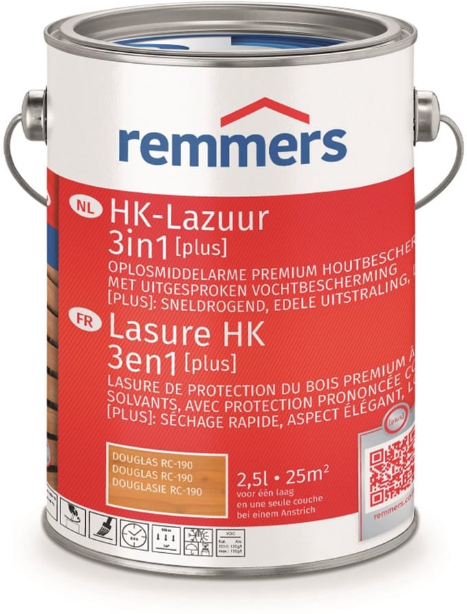 Remmers HK-Lazuur 3in1 Douglas - Houtbeits - 2.5 liter