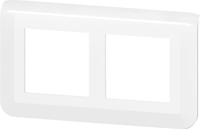 Afdekplaat - Dubbele plaat - Renovatie projecten - Voor 2x2 modules - Horizontaal - Wit